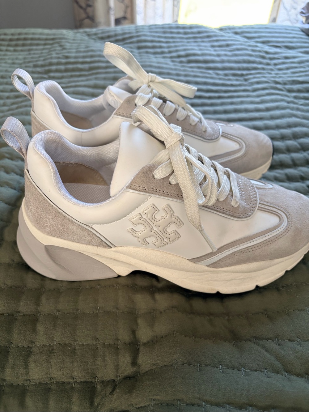 Women’s Cream and White Platform Sneakers - Designer-Inspired